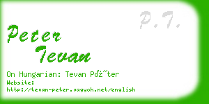 peter tevan business card